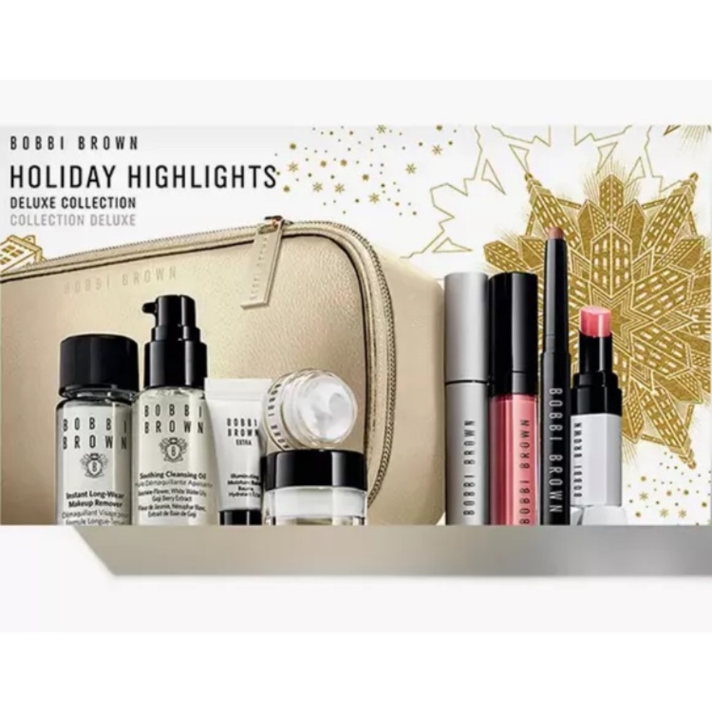 BOBBI BROWN HOLIDAY HIGHLIGHTS 10PC SET MASCARA LIP EYE SKINCARE SET NEW $252